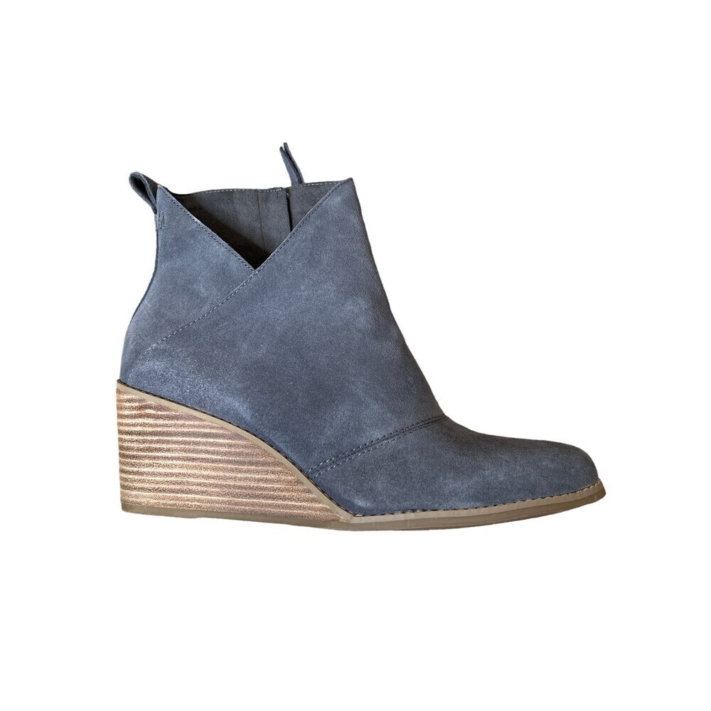 Toms SUTTON WEDGE BOOTIE IN DARK GREY stacked wedge heel NEW SZ 12ankle boots